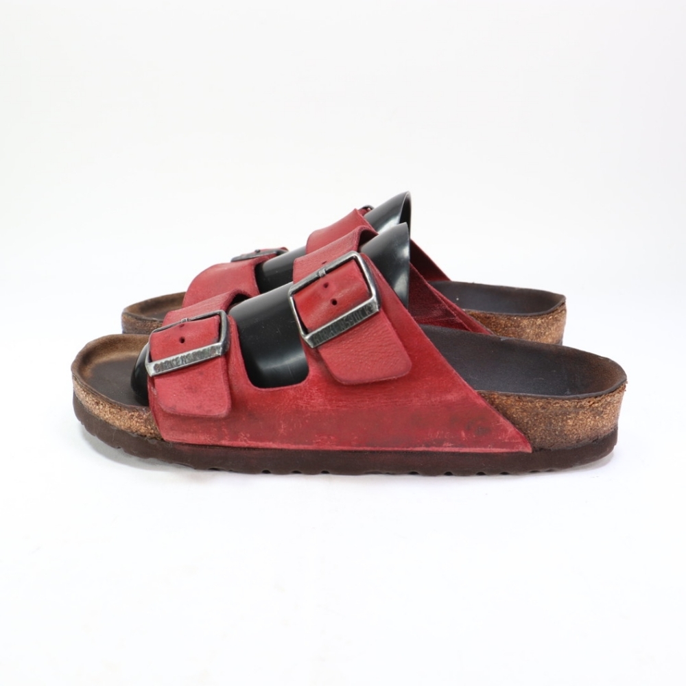 Birkenstock Red Arizona Sandals Slides Slip On Womens Size 7